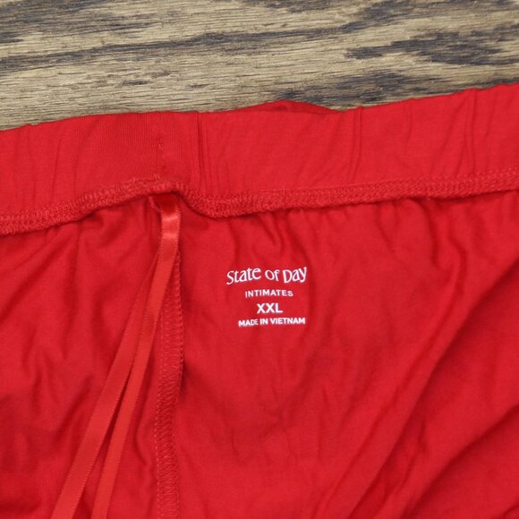 NEW State Of Day Womens Lace-Trim Pajama Pants 100198303MS Tango Red 2XL - Picture 4 of 8
